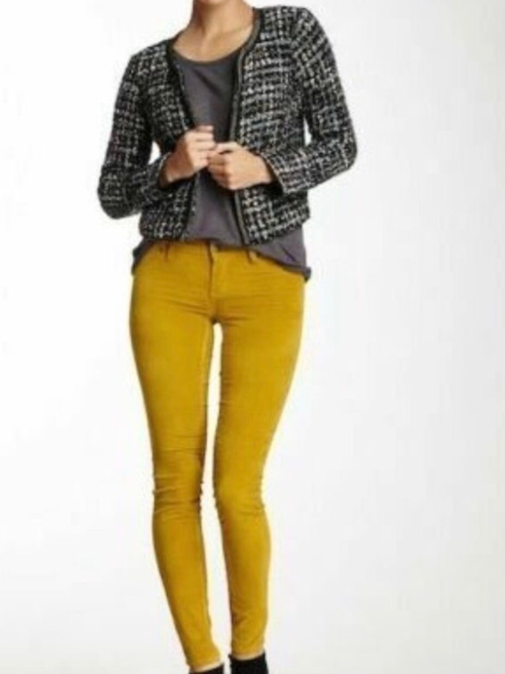 Blank NYC Mustard Yellow Corduroy Slim Pants